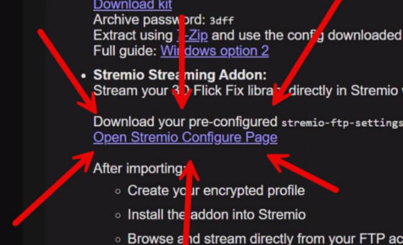 3D Flick Fix Stremio setup token and one-shot configure link